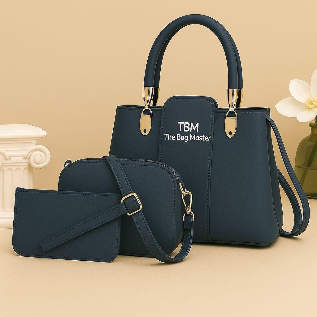 3-Piece Rexine Handbag Set for Women