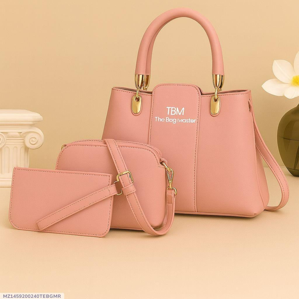 3-Piece Rexine Handbag Set for Women